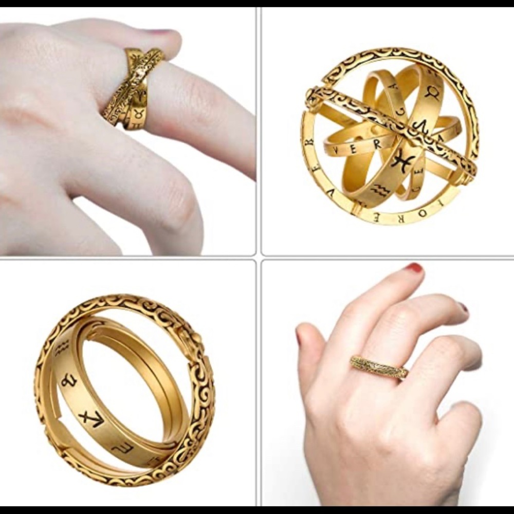 Astronomical Sphere Rings in Silver/Gold plated